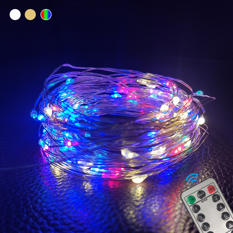 2M 5M 10M LED Fairy String Lights Remote Control USB Year Light For Home Bedroom Decoration