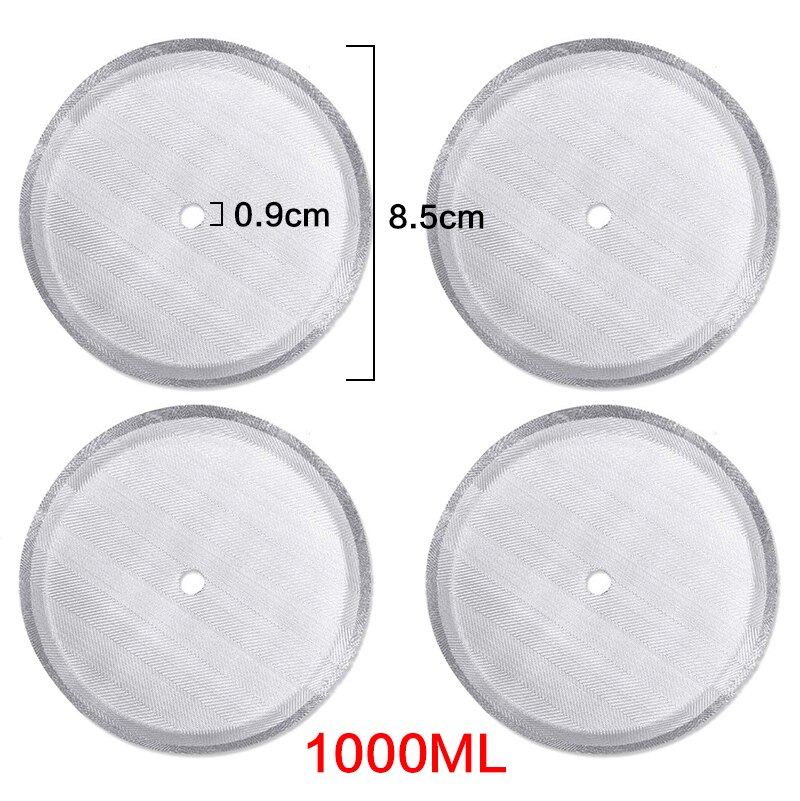 4PCS Reusable Coffee Filter Basket for French Press Coffee Maker Making Machine Stainless Steel Permanent Coffee Filter Tool: 4PCS 1000ml