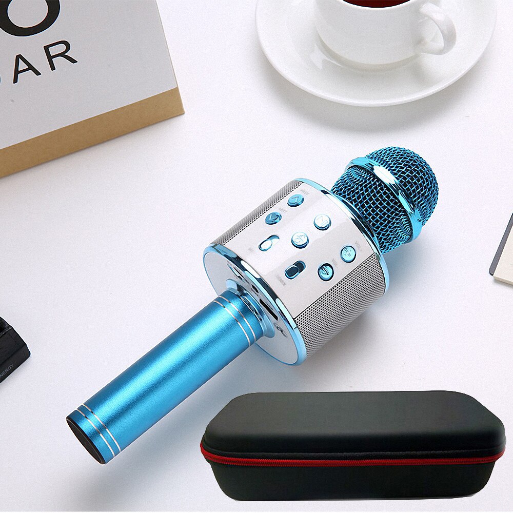 Ws858 Professionele Draadloze Karaoke Microfoon Luidspreker Condensor Microfono Met Bag Bluetooth Radio Studio Record Mic Pk Ws-858