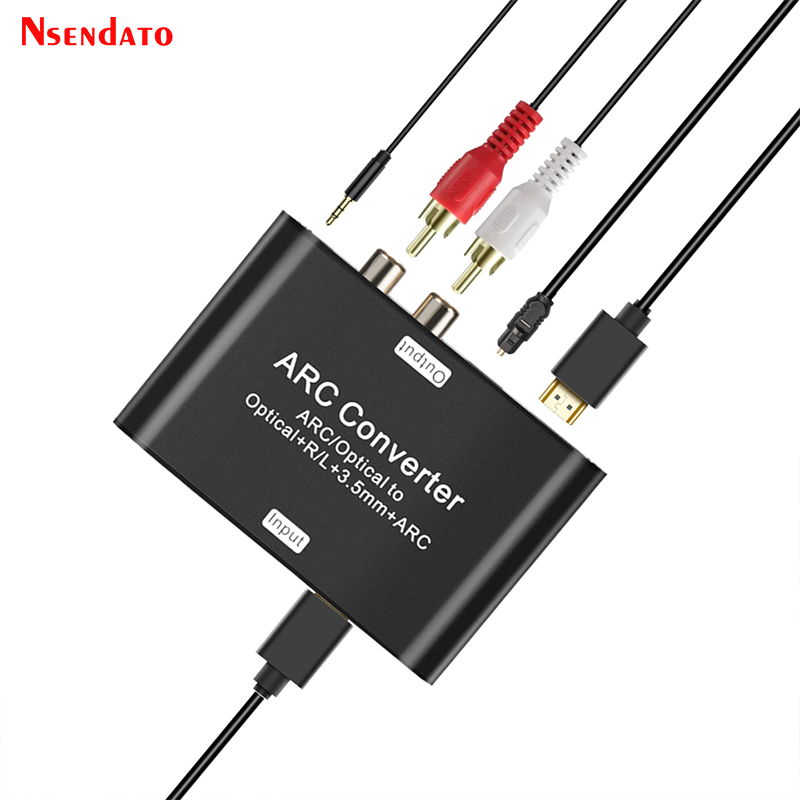 Hdmi arc audio extractor cec return channel 192 khz dac-omvandlare hdmi till optisk koaxial rca 3.5mm stereoljudextraktor för tv