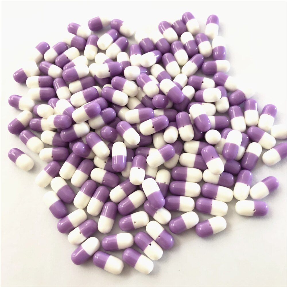 Hot DIY Pill żywiczne koraliki do kolczyków tworzenia biżuterii Multicolor 50 sztuk/partia 5*11.5mm z pół otworu: Purple