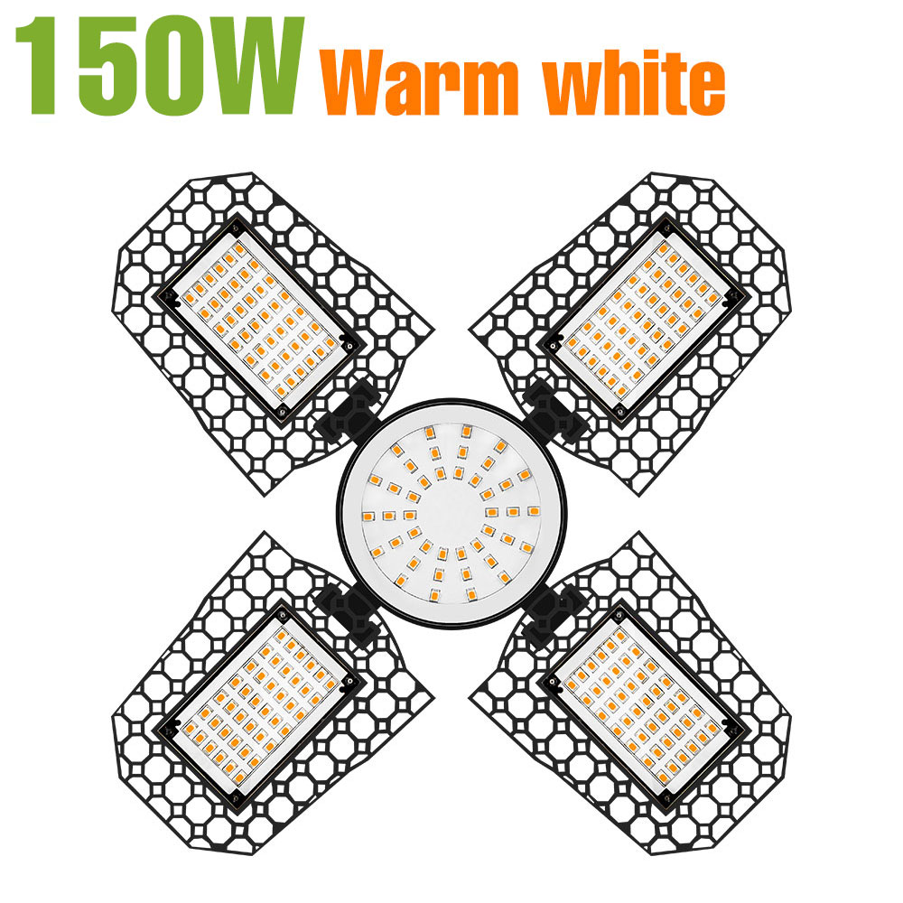 200w led-garagepære  e27/e26 lamper 100w deformerbar foldbar til hjemmelager 150w værksted, kælder  ac85v-265v 3000k/6000k: Hvid