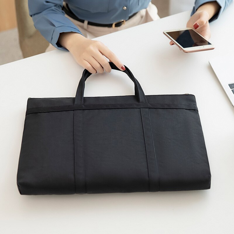 frauen Aktentasche Tasche A4 Dokument Taschen Weibliche Buch Handtasche Frauen 14 "Laptop Aktentaschen Neutral Büro Pendler Tasche: Black