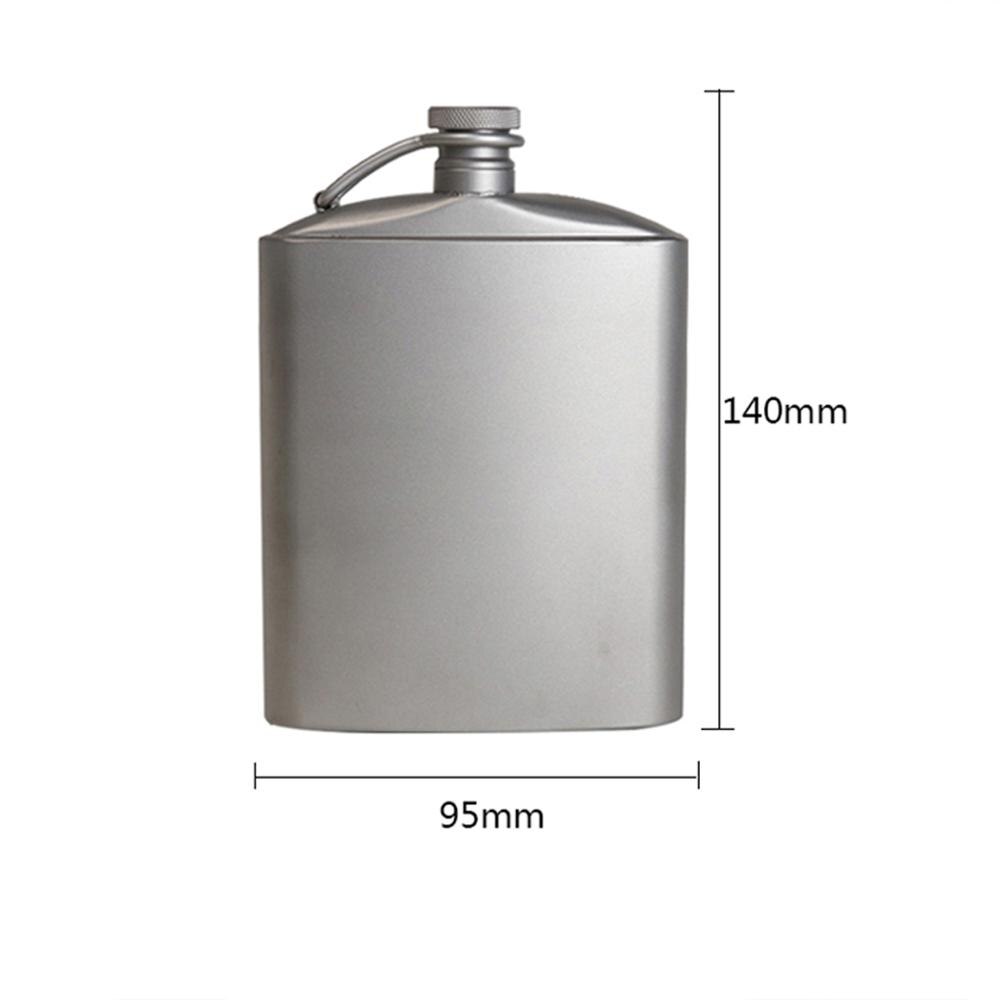 Petaca de titanio con tapón de rosca, botella plana de hidratación ultraligera, para senderismo al aire libre, 220/260ml: 200ML