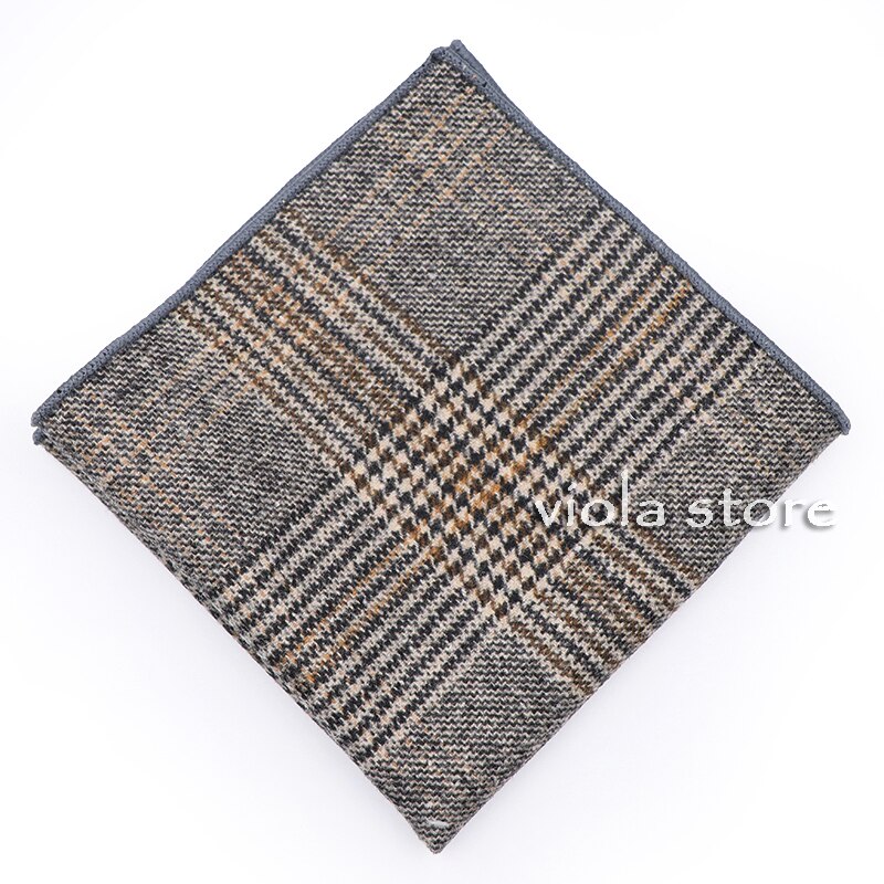 Klassisk plaid stribet blød 50% uld kashmir lomme firkantet 24cm herre jakkesæt hanky festlommetørklæde smoking slips matchende vinter: 06