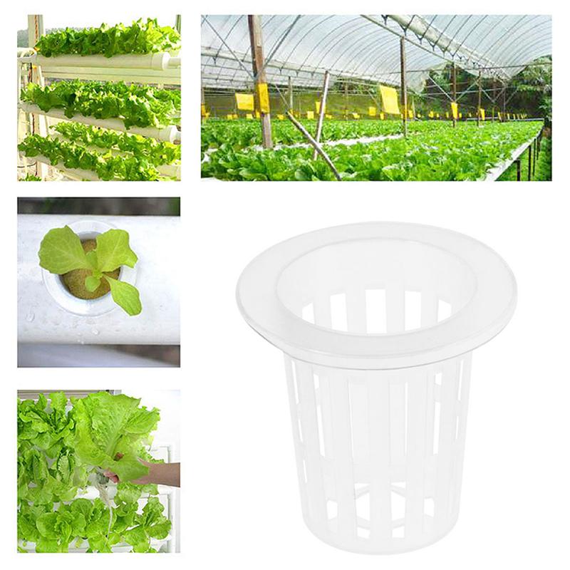 100 Stuks Plant Mand Houder Ingelaste Mesh Grondloze Cultuur Groente Netto Potten Manden Cups Voor Hydrocultuur Aquaponics Orchideeën
