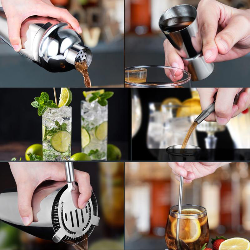 750ML Boston Shaker Cocktail Mixer Martini Cocktail Shaker Stainless Steel Bartender Bar Wine Cup Set Birthday Party Bar Tools
