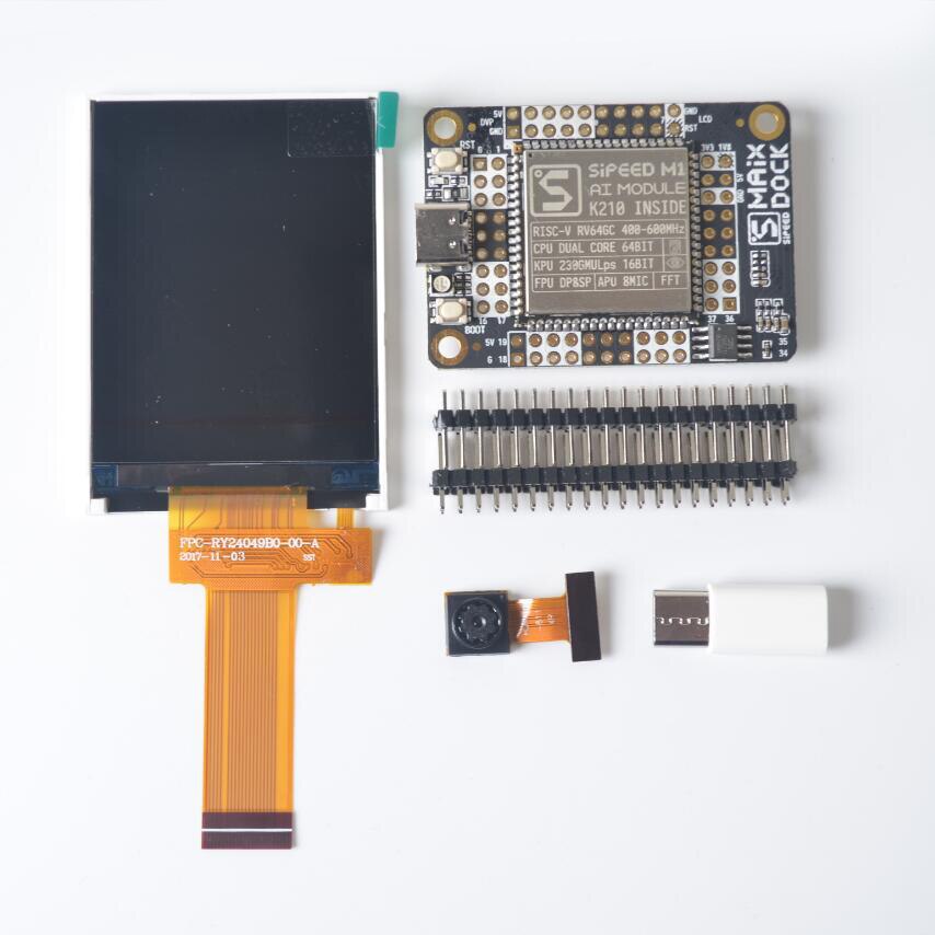 ShenzhenMaker Store Sipeed M1 dock suit ( M1 dock + 2.4 inch LCD + OV2640 ) K210 Dev. Board 1st RV64 AI board for Edge Computing: M1 Dock Kit