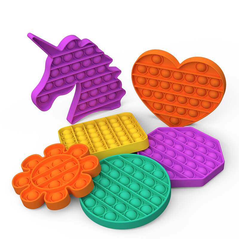 Antistress leketøy push pop boble spill push fidget sensoriske morsomme voksne barn reliver stress silikon pedagogiske leker for barn