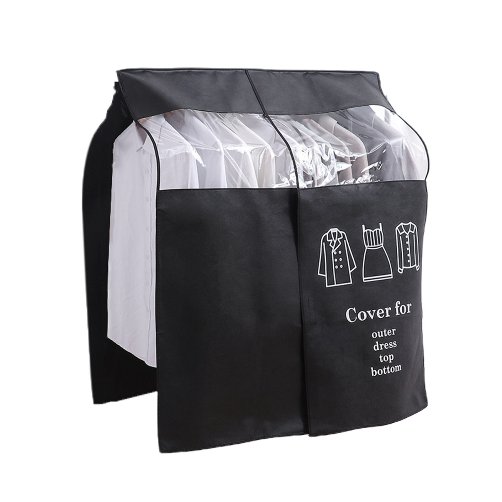 Tela no tejida para colgar ropa, armario, traje, abrigo, ventana transparente, cubierta antipolvo