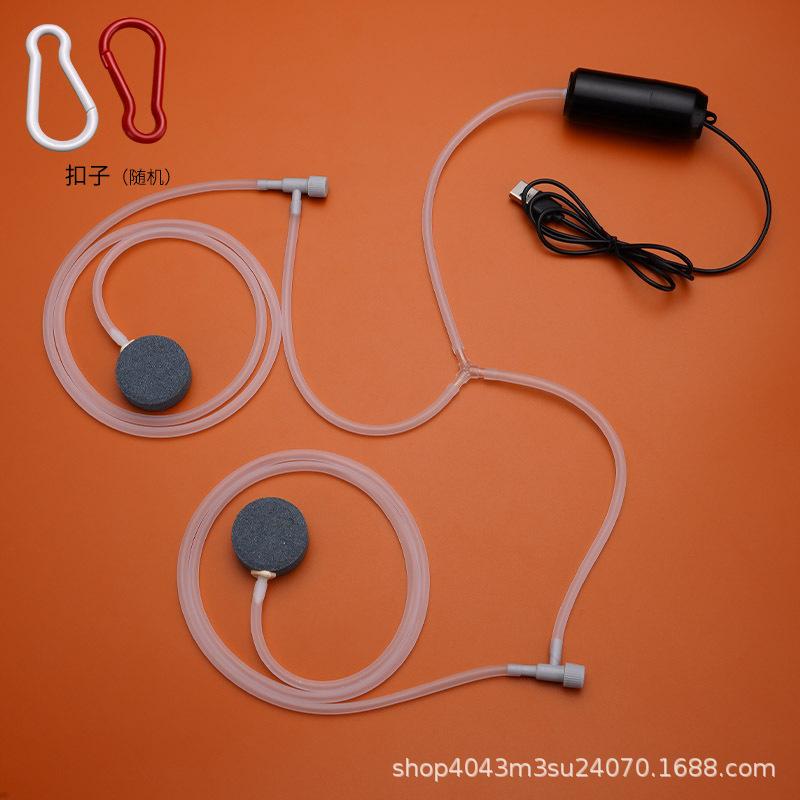 Huishoudelijke Stille Usb Mini Zuurstof Luchtpomp Aquarium Accessoires Beluchter Kleine Draagbare Farming Vissen Aquarium Accessoires: double tube 4