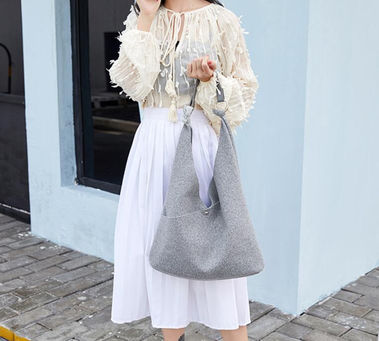 Herbst Winter neue Koreanische wolle tasche schulter tasche einfache murmeln und sohn