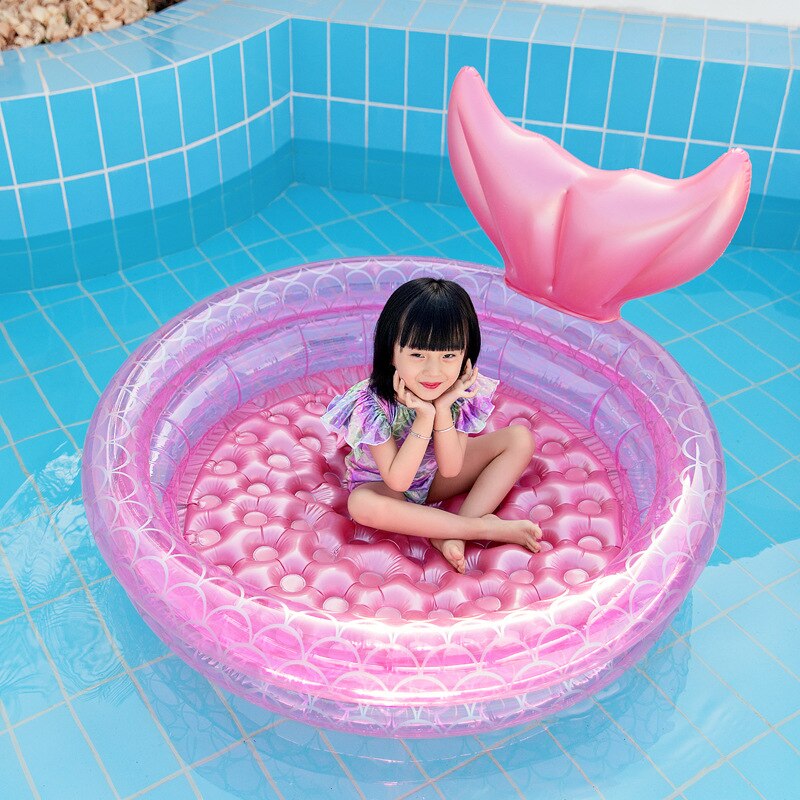 Thickening Pvc Inflatable Mermaid Pool Household Baby Children Swimming Pool Lovely Baby Pink Swimming Pool LB890