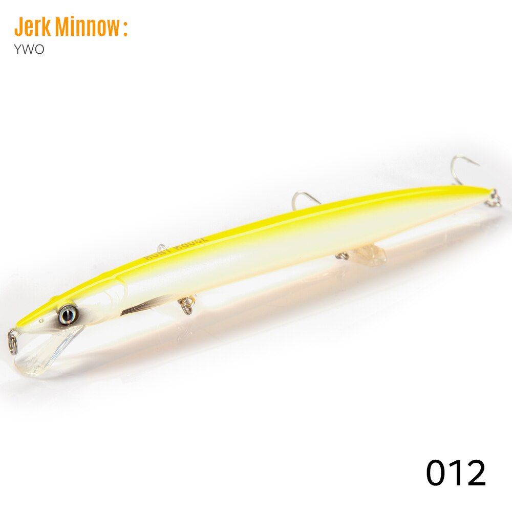 Hunthouse Sandeel jerk Minnow Vissen Lokt 143mm 173mm 208mm Lange Casting Drijvende Lokken jerkbaits pesca LW402: 40mm / Licht Groen