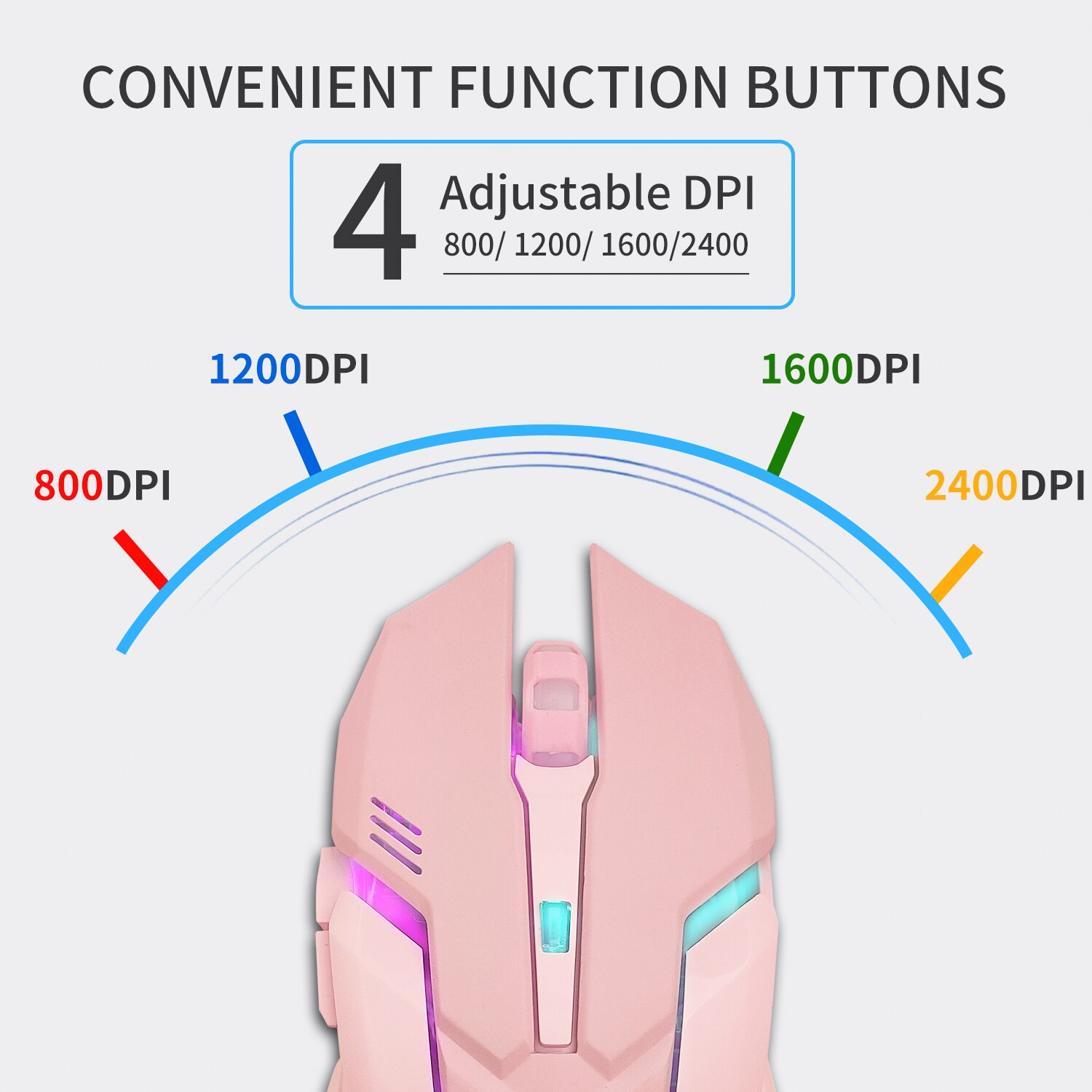 Gaming Mouse Gamer 6 Button 3000DPI Wired Ergonomic Mouse Computer Mouse Silent USB PC Mice with Backlight for Laptop