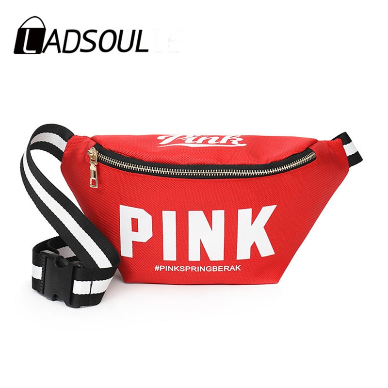 LADSOUL Banana Fanny Packs Women Hip Bum Bag Girls Pocket Diagonal Cross Bag Pink Bag Purse Ladies Pack Belt Heuptas Pockets