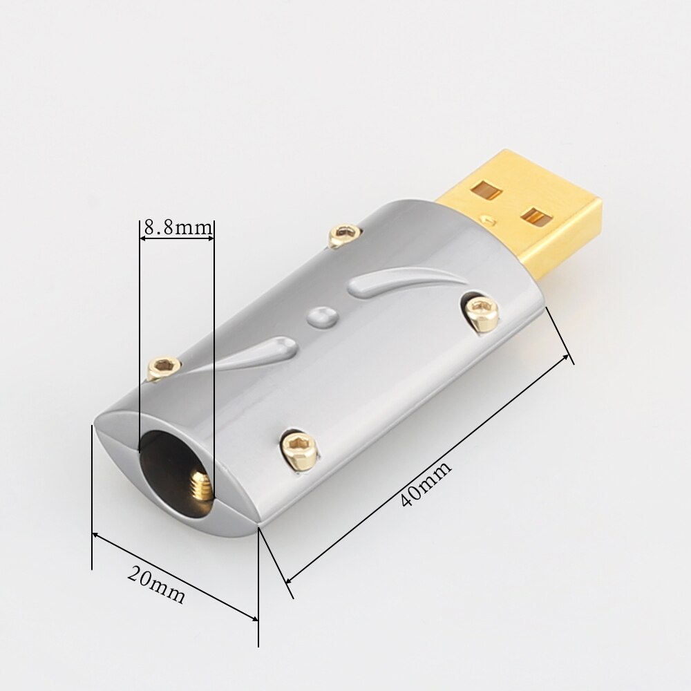 Viborg Hi-End 24K Vergulde USB2.0 Plug Usb Een, usb B Connector Diy Hi Fi Usb Kabel