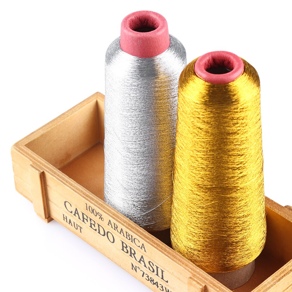 1Roll Gold/Silver Embroidery Threads Computer Cross-stitch Thread 3000M Sewing Thread Line Textile Metallic Yarn Woven Line