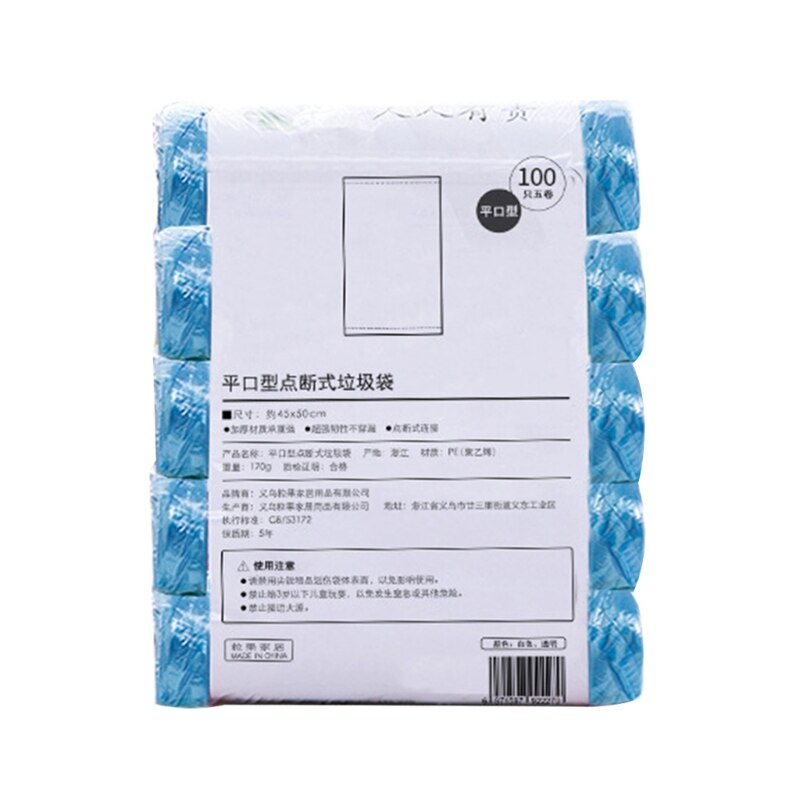 6 Colors Household 5 Rolls Disposable Rubbish Bin Liner Plastic Garbage Bag Home Waste Trash Storage Container Bags: Blue