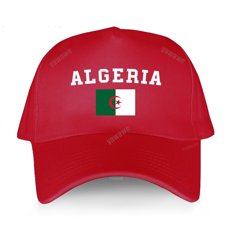 Flaga algierii czapki baseballowe letnie słońce algieria czapki moda regulowana czapka męska: red
