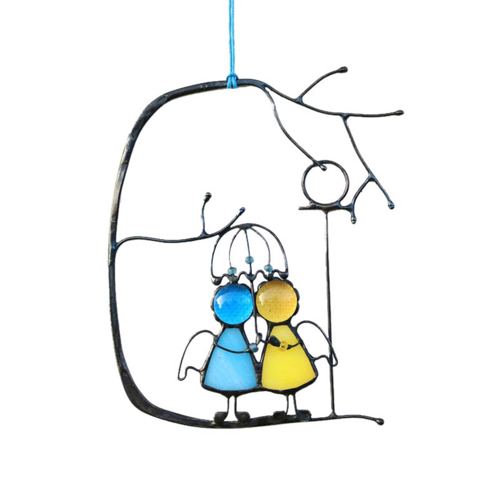 30 # Angels Paar Liefde Window Art Gordijnen Ornament Suncatcher Woonkamer Party Decoratie Home Decor: A