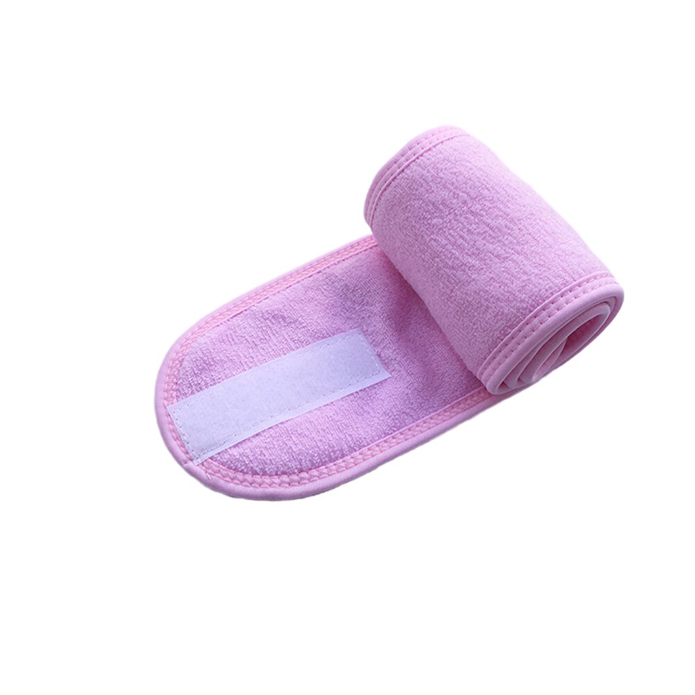 Girl Headband Wide Hair Band Accessory Sports Non-Slip Elastic Adjustable Velcro Tight Sweat-Absorbent Belt Yoga: Pink