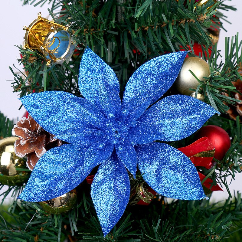 15cm paillettes fleur de soie artificielle grande tête de fleur ornements d'arbre de noël bricolage Scrapbooking décoration pour le nouvel an décor de noël: H