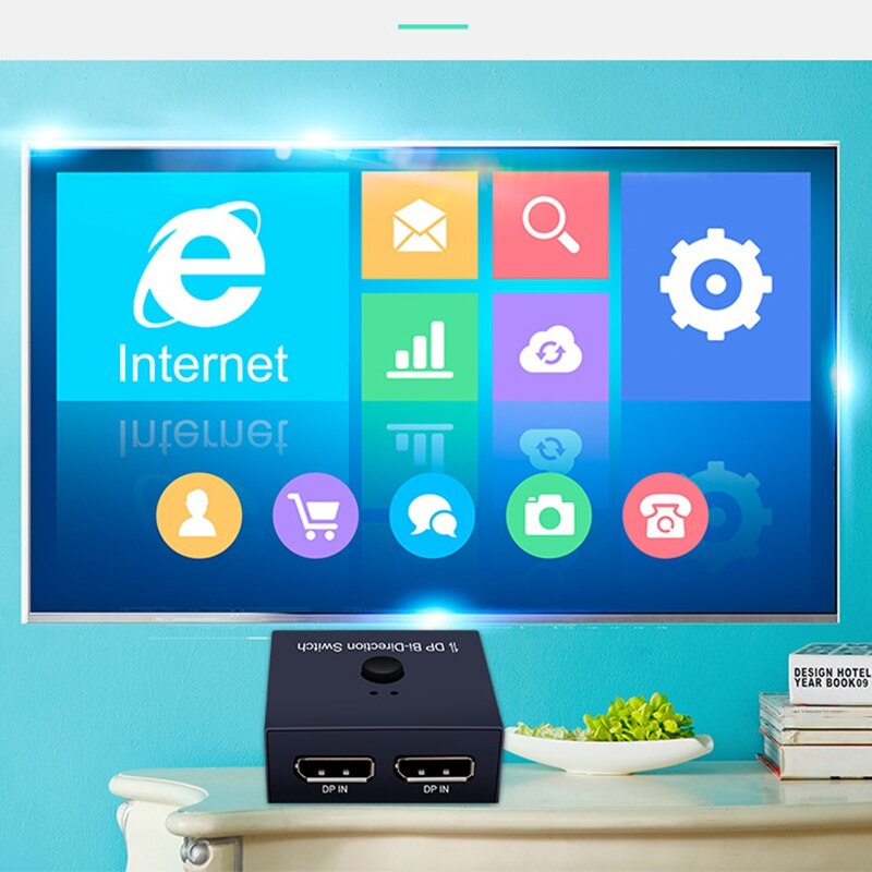 DP Bi-Direction Switch Displayport Splitter 1X2 / 2X1 for Two-Way Switcher Between Computer and Monitor DP Kvm