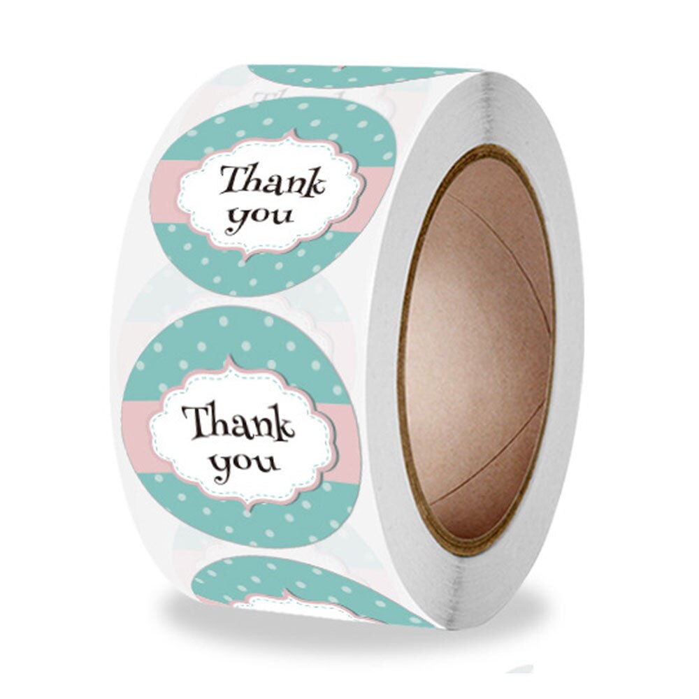 100-500pcs Thank You Round Sticker Scrapbook Envelope Seal Sticker Flower Decoration Stationery Label Stickers: QY915-500pcs