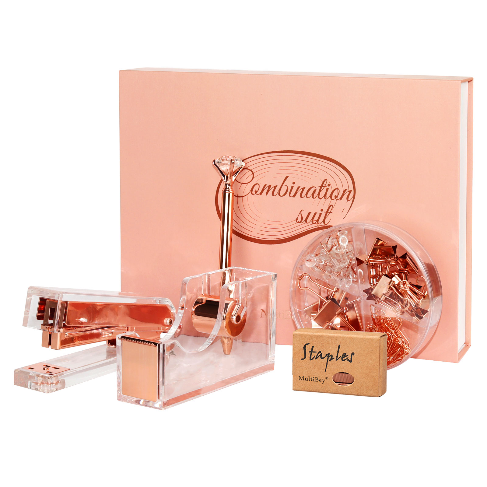 Schreibtisch Büro Liefert einstellen Rose Gold Acryl Büro Schreibwaren Schreibtisch Organizer Zubehör Für Frau: Rose Gold