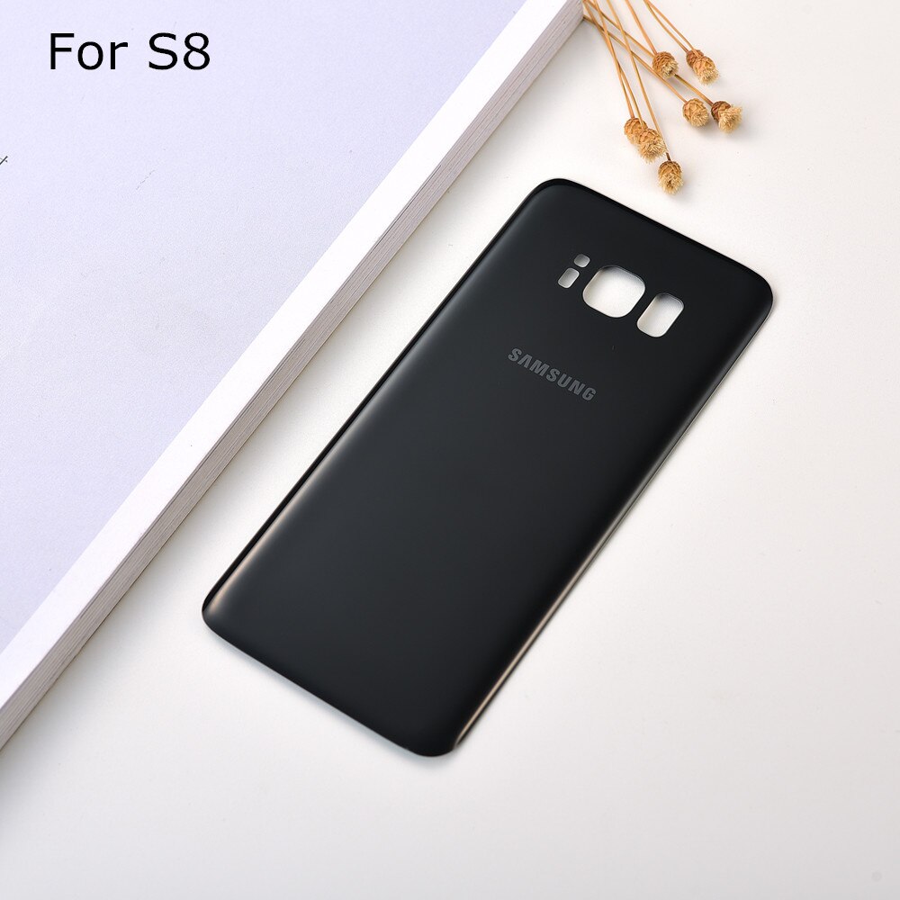 Original Samsung Back glass Rear Cover Housing Battery Door Replacement For Samsung Galaxy S8 Plus S8 s8+ G955 G955F G950 G950F: S8 black