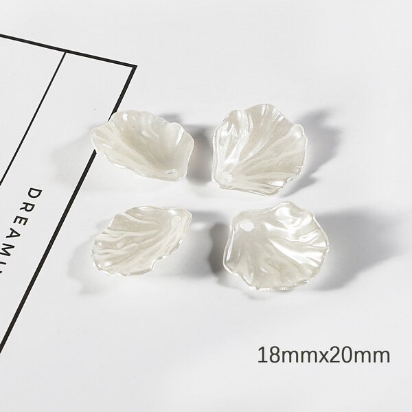 Valkoiset akryylilehdet terälehdet kukka himmeät akryylivälikkeet helmet hiuksiin hääkorvakorut tee itse tekemistarvikkeet: Beige 18 x 20mm