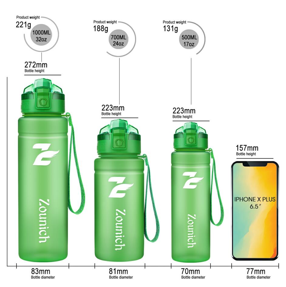 Reise flasker lekkasjesikker plast vannkoker 700ml bpa gratis sport vannflasker protein shaker utendørs tritan plast drikkeflaske