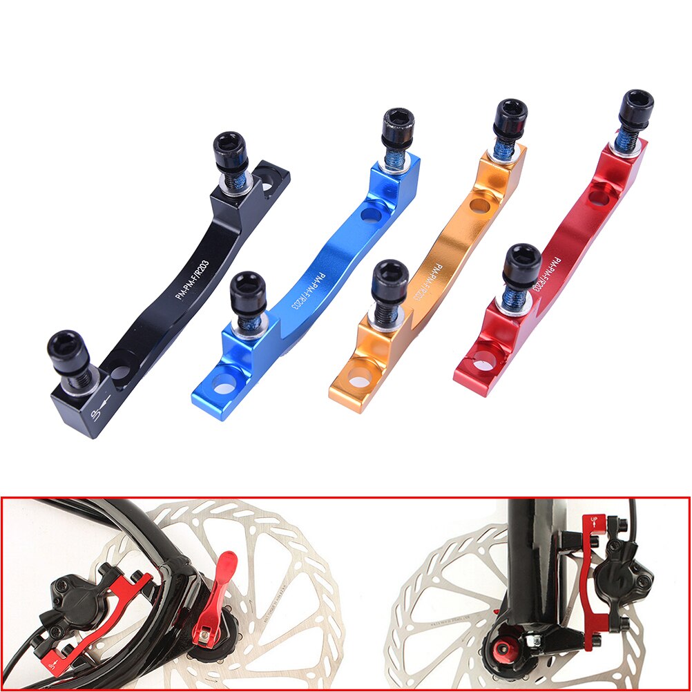 1 piezas de adaptador de freno de disco de bicicleta de montaña de (adecuado para 203 rotores de rueda delantera y trasera)