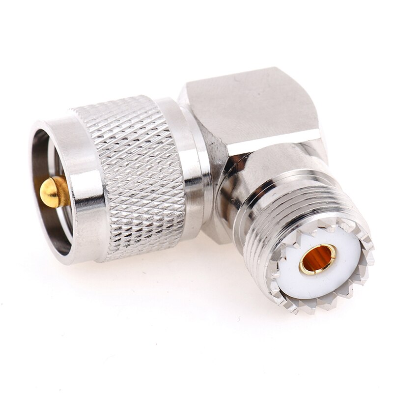 1pc UHF SO-239 Female To UHF PL-259 Male Right Angle 90 Degree RF Connector