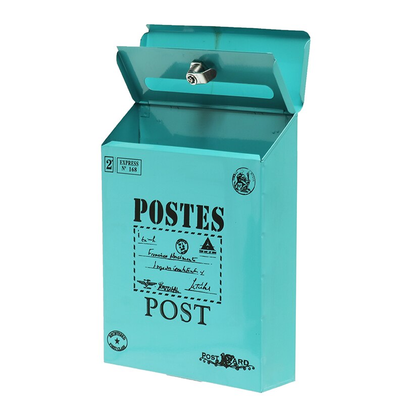 Vandtæt postkasse låsbar kasse hjem altan haven dekorative håndværk tin avis brev postkasse vintage metal jern postkasse