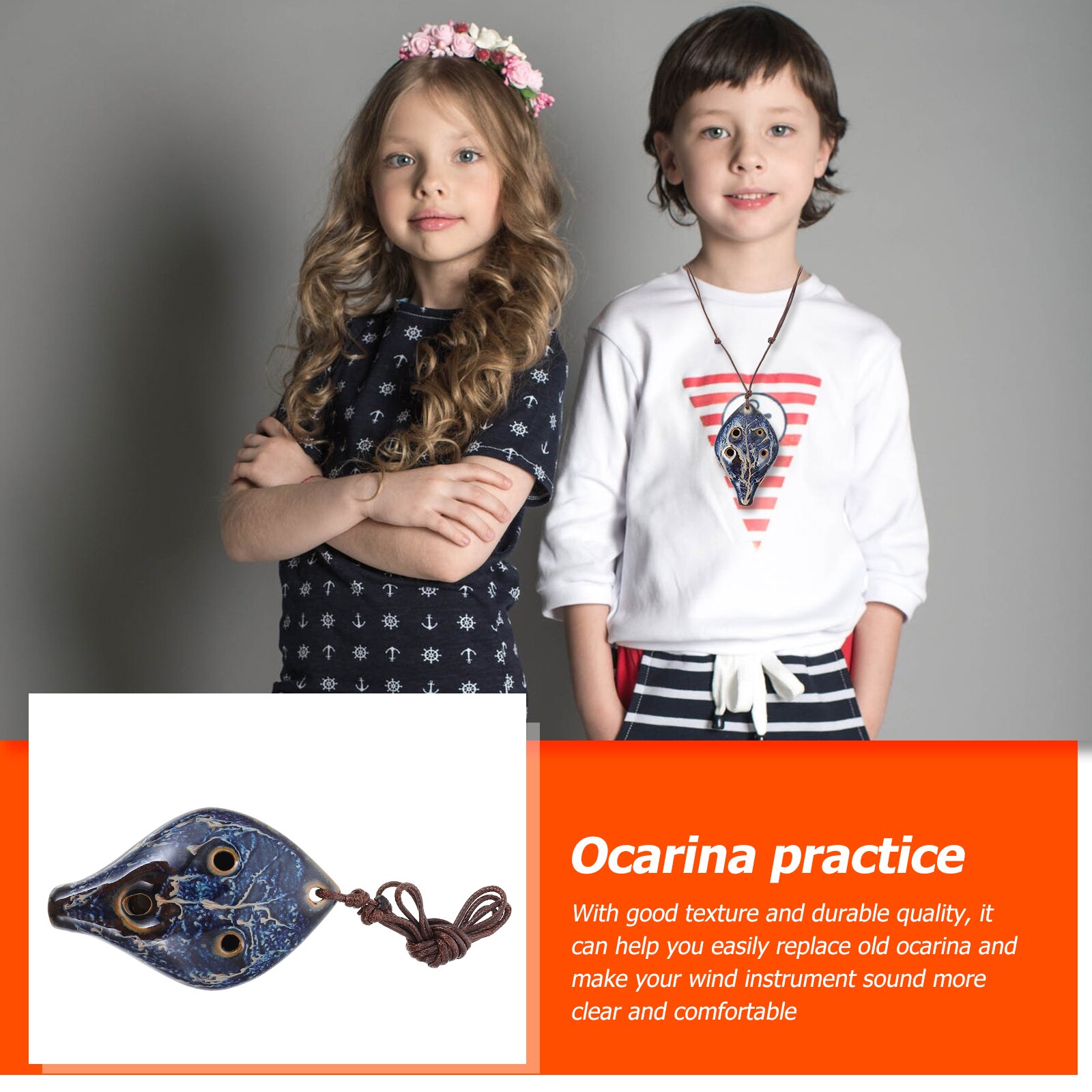 Children Clarinet Instrument Simple Beginner Wind Instrument Leaf Shaped Ocarina for Beginners