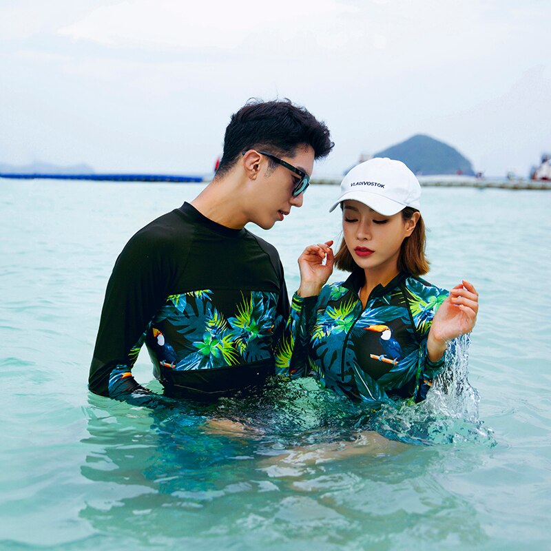 Long Sleeve Rash Guard Women 5 Pieces Swimsuit Swimwear Bathing Suit Surfing Paded Long Pant Couples Men Beach Couple Swimsuit