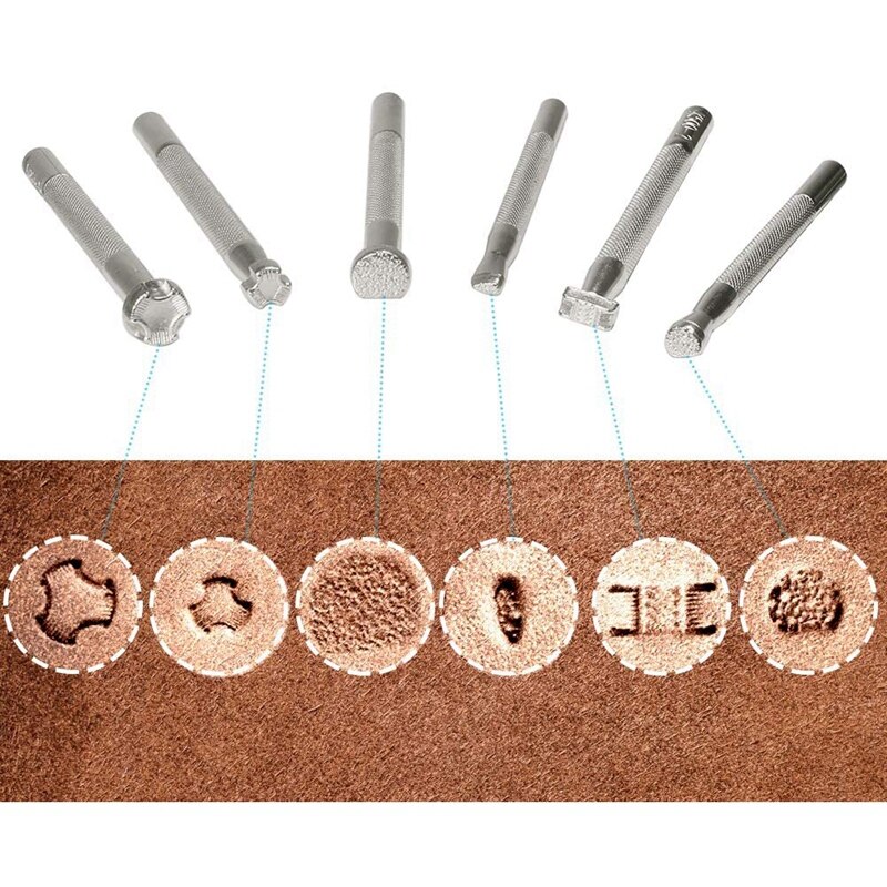 13 Pcs Leather Stamping Tools, Leather Tool Set, Leather Kit with Leather Carving Hammer, Leather Knife Leather Carving