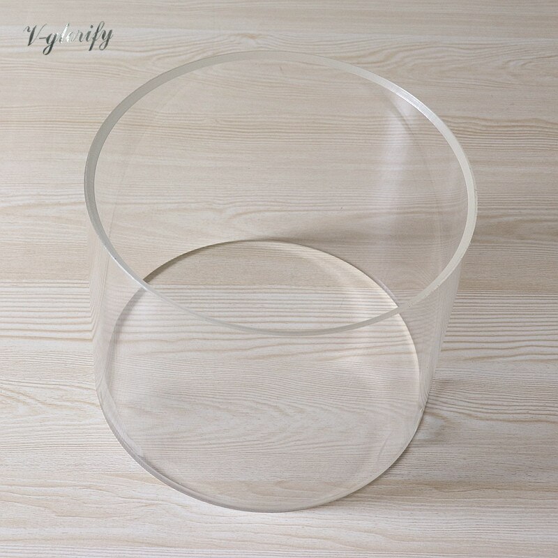 12x8inch 6x10inch Acrylic Drum Body Shell with 45 Degree Bearing Edge 6mm Thickness Green Transparent Red White Black Blue Green