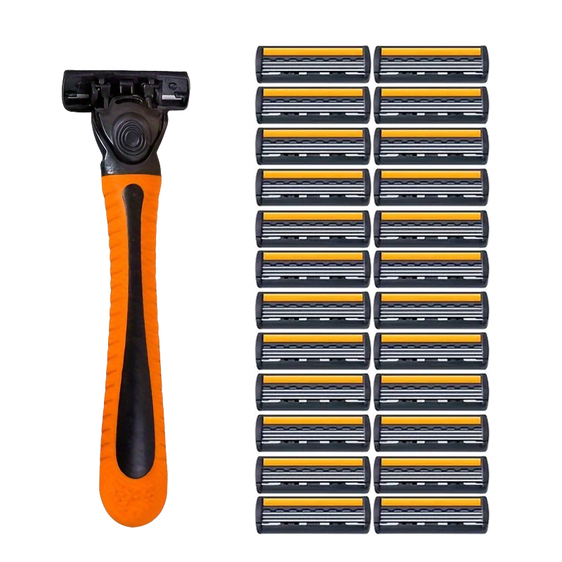 3-laags scheerapparaatzakPremium roestvrijstalen veiligheidsscheermes met vervangbare mesjes - Glad en comfortabel scheren voor mannen en vrouwen: Zilver