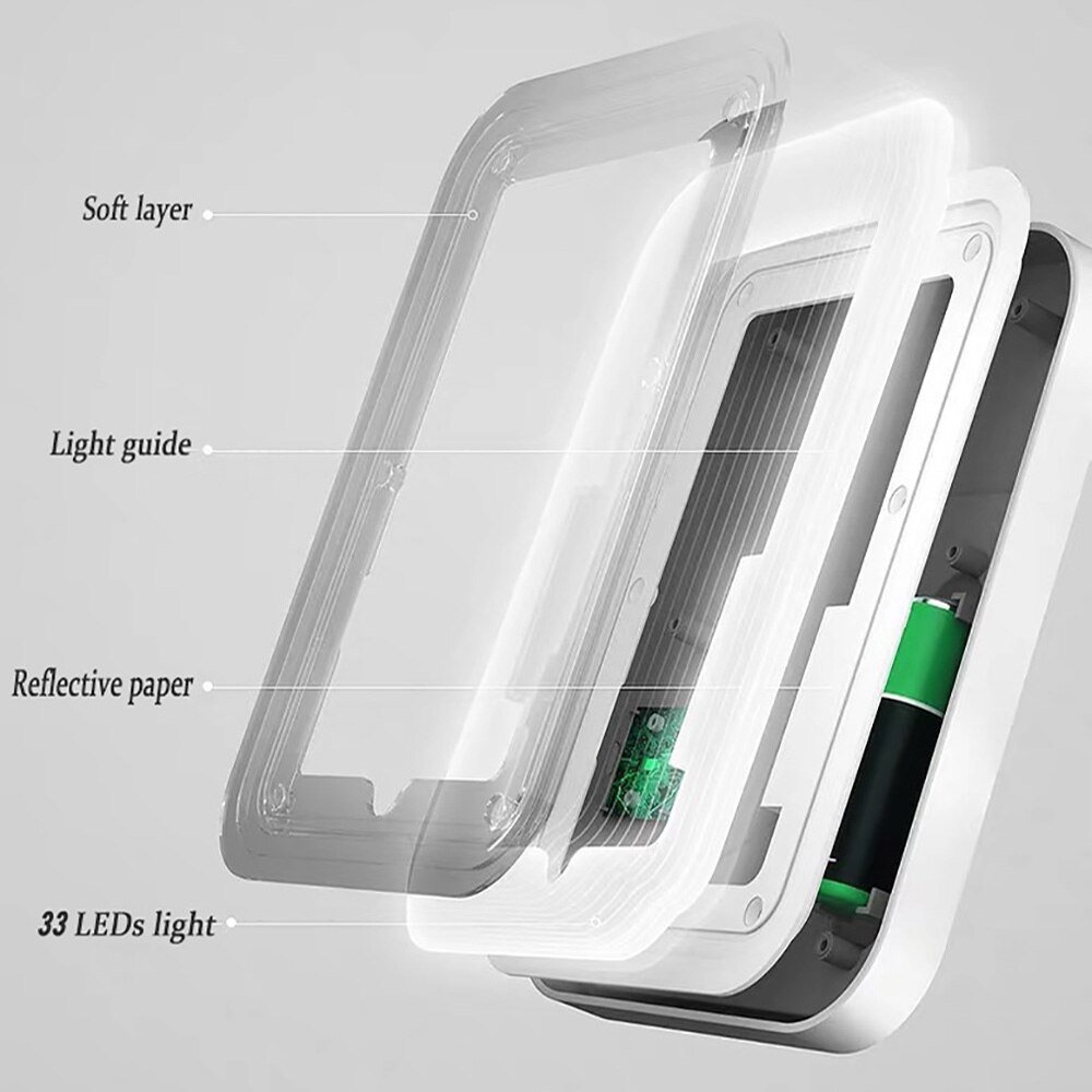 FFFIST 33 LEDs Rechargeable Beauty Makeup Mirror With Lights Adjustable Touch Portable Illuminated Vanity Makeup Light Mirror