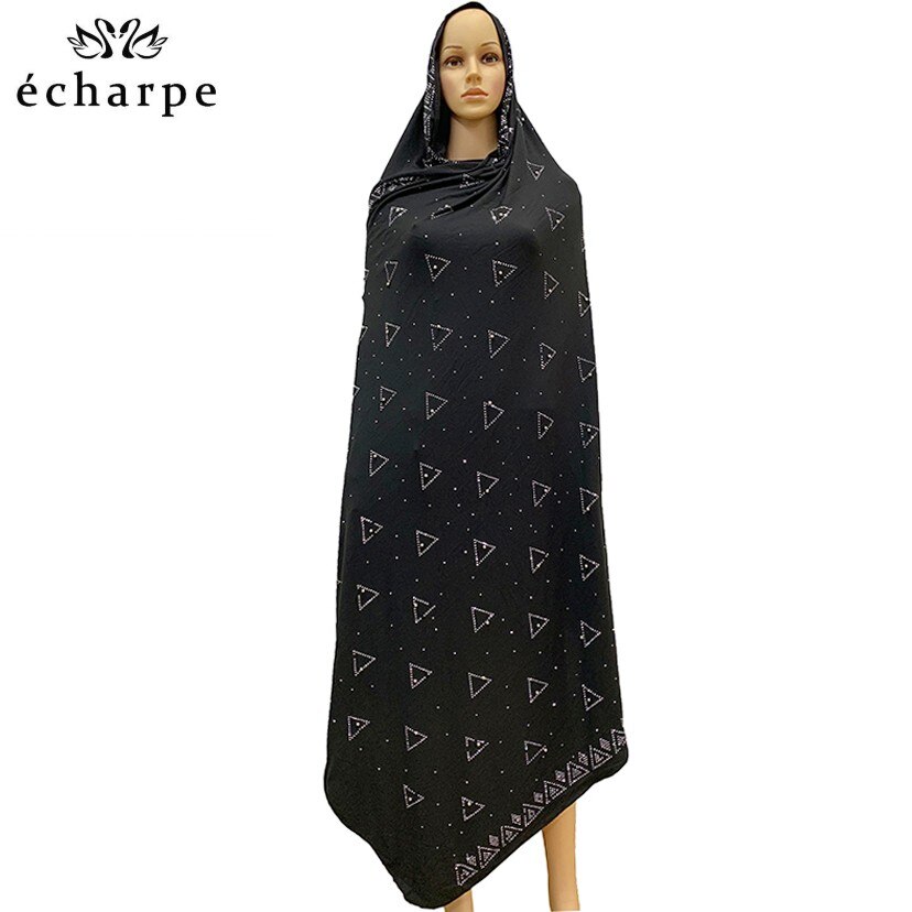 Foulard africain en dentelle de coton doux, écharpe africaine de , écharpe africaine avec pierres, écharpe à perles pour châles, EC054: EC054-9