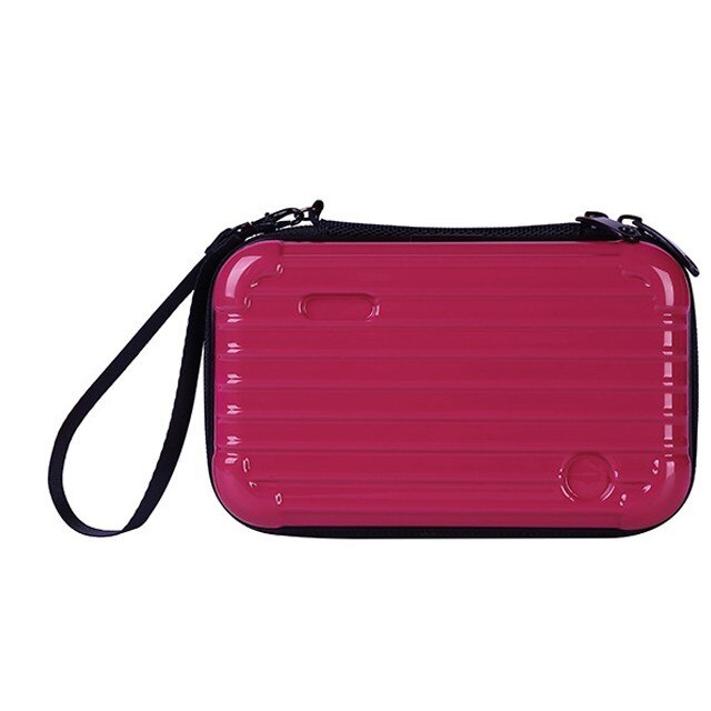 Waterproof ABS Makeup Bags Hard Portable Cosmetic Bag Women Travel Organizer Necessity Beauty Case Suitcase Make Up Bag: rose red