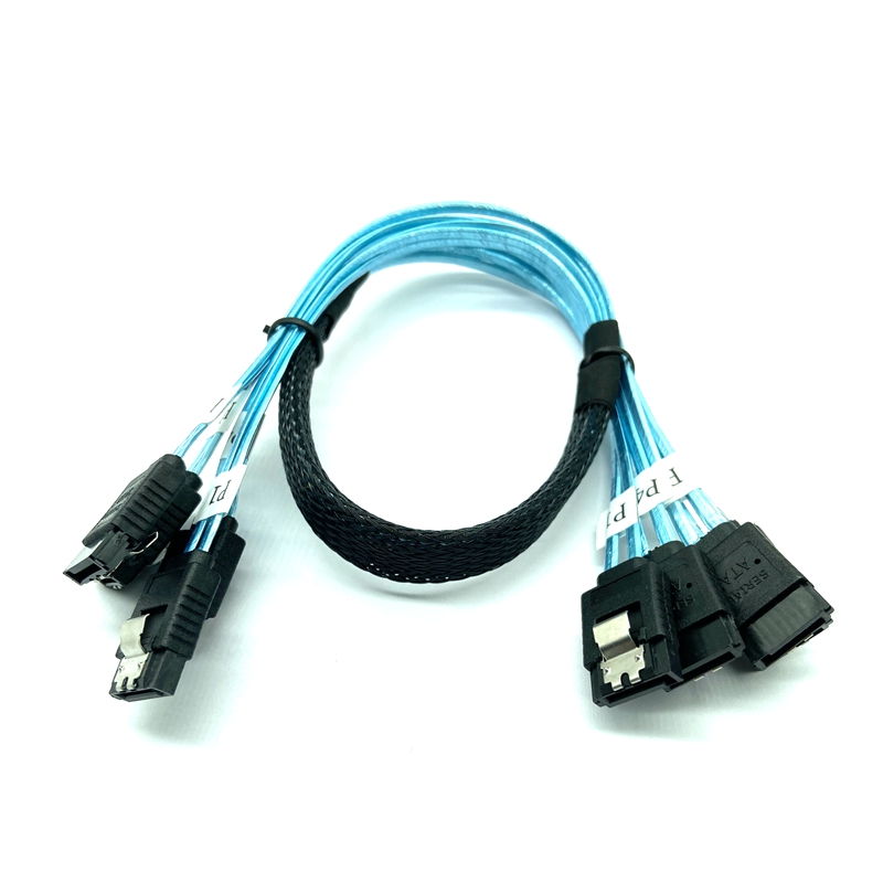 4 sata to 4 sata sas cable SATA III 6Gbps SAS Cable for Server SATA 7 Pin to SATA 7 Pin Data Cable cord For Server Mining