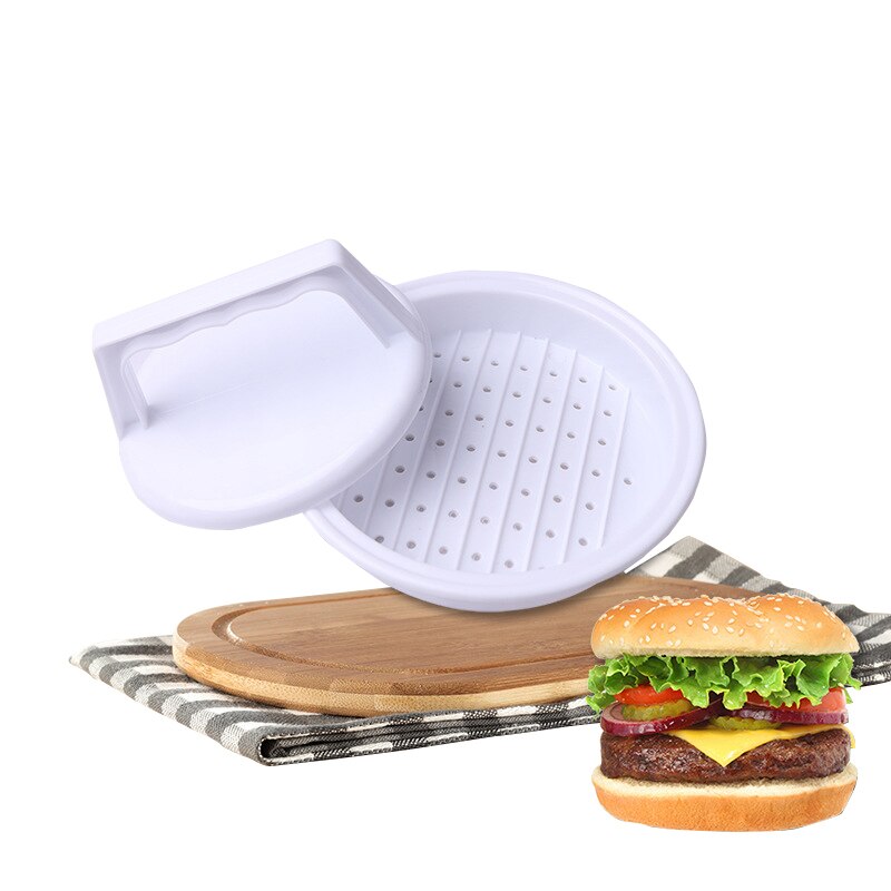 1 Set Plastic Round Hamburger Meat Pie Mould Manual Meat Maker Presses Pie Tool