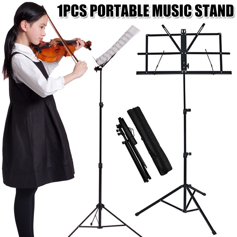 Music Stand Lightweight Easy to Set Collapsible Adjustable Orchestra Portable Sheet Music Stand with Carry Bag School XR