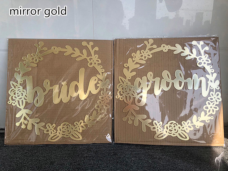 rustic wedding wooden chair sign garland shape wedding chair sign bride and groom table decoration