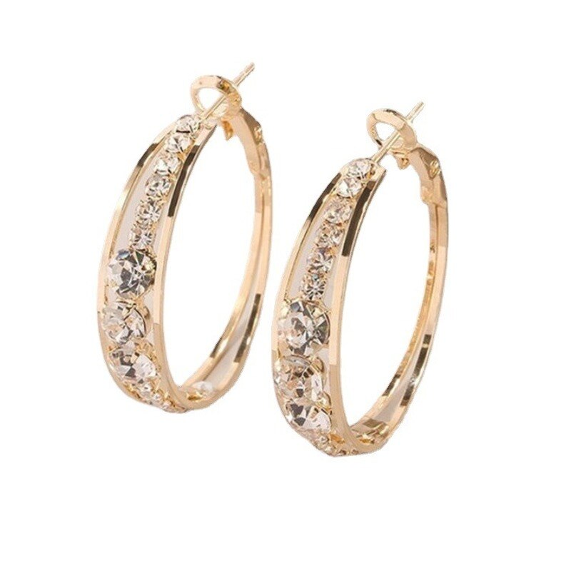 Requintado criativo oco preto geométrico circular luxo zircão brincos de ouro feminino casamento noivado jóias presente