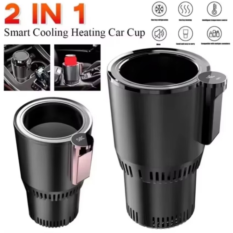Intelligenter heißer und kalter Getränkehalter, 2-in-1, intelligente Kühlung, Heizung, Auto-Getränkehalter, Mini-Auto-Kühlschrank, Büro, Kühlung und Heizung